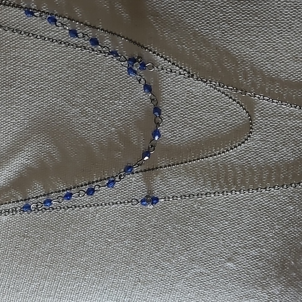 TRIPLE layered Blue Stones Necklace 💙 - Picture 8 of 14